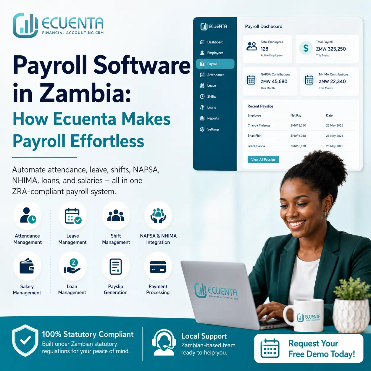 Payroll Software in Zambia: How Ecuenta Makes Payroll Effortless